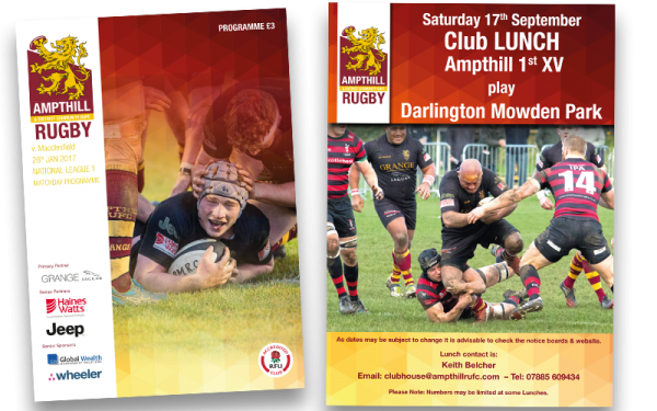 Ampthill Rugby club design print and branding