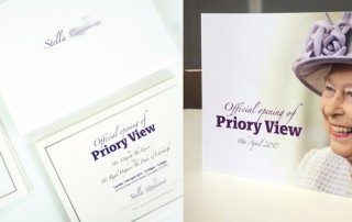 Invitations to Priory View opening by The Queen