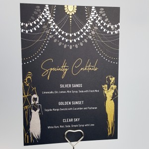 print in gold silver white and clear