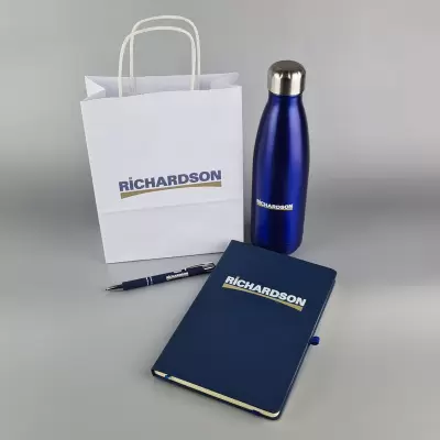 Promotional-branded-notepad-pen-bottle-bag-bedford branded merchandise Bedford